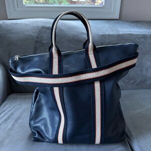Navy leather tote/backpack